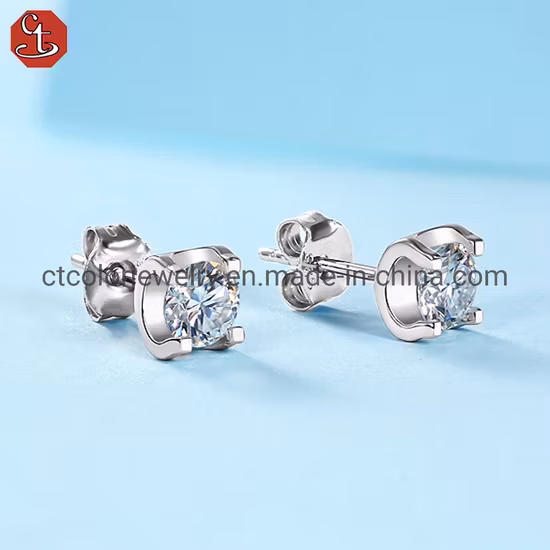 Bijoux tendance Clous d'oreilles Moissanite Boucles d'oreilles tempérament et polyvalentes pour filles