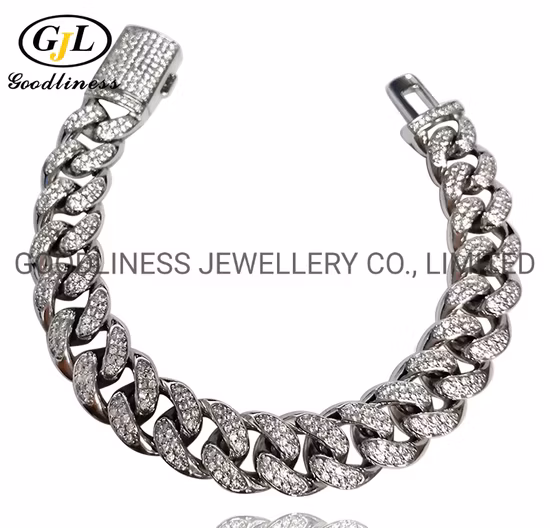 Iced out Miami 12mm Cuban Chain Bracelets Men Rapper Hip Hop Jewelry