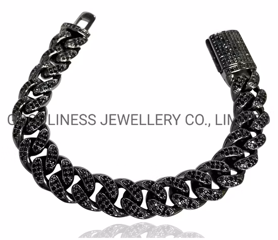 Iced out Miami 12mm Cuban Chain Bracelets Men Rapper Hip Hop Jewelry