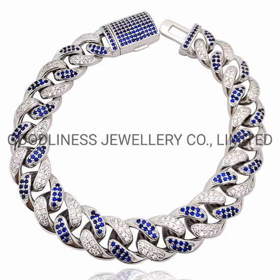 Iced out Miami 12mm Cuban Chain Bracelets Men Rapper Hip Hop Jewelry