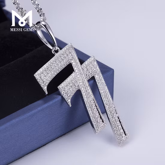 Messi Gems Lucky Seven 925 Sliver Moissanite Hip Hop Hommes Pendentif Collier