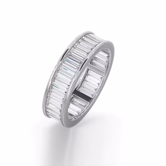 Bijoux de mode en or blanc 18 carats Moissanite bague en diamant rond taille brillant bijoux hip hop de gros anneaux pour hommes