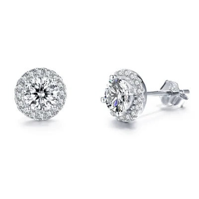 2021 Hot Sale Real Jewelry Diamond Boucles d'oreilles en or blanc 18 carats avec pierres de moissanite