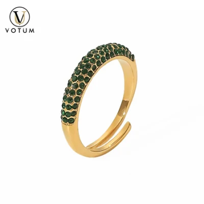 Votum Fashion Spinel Moissanite Crystal S925 Sterling Silver 18K Gold Plated Diamond Ring Bijoux en gros Femmes Accessoires faits à la main Bijoux