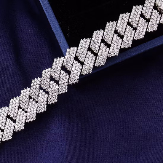 Us Hottest Hiphop Jewelry Iced out 6mm Moissanite Diamond Cuban Link Bracelet One Row Pavé pour femmes et hommes