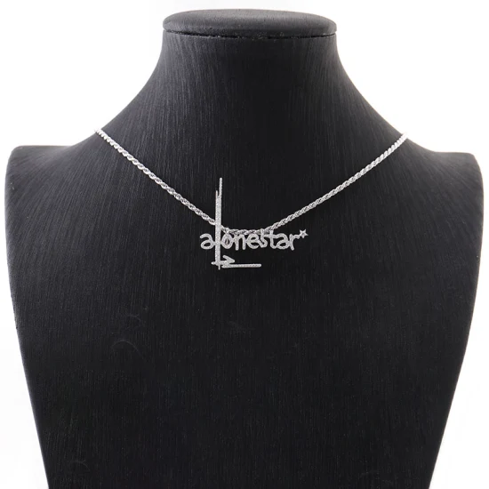 Custom Pass Diamond Tester Hip Hop Vvs Moissanite Pendentif Charme Collier Glacé 925 Argent Lettre Nom Pendentif Hommes Bijoux