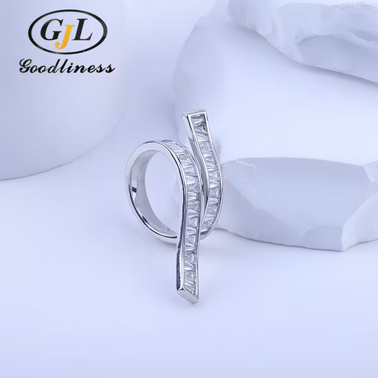 Fine Jewelry Promesse de fiançailles de mariage Bagues en argent véritable 925 Moissanite