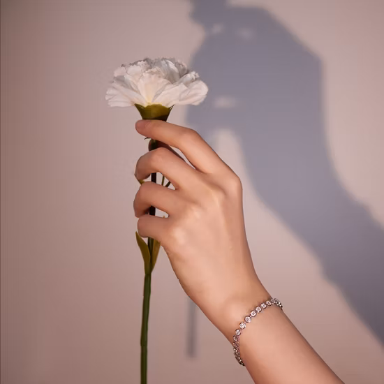 Bijoux fantaisie en argent sterling 925 blanc créé bracelet de tennis Moissanite pour femme