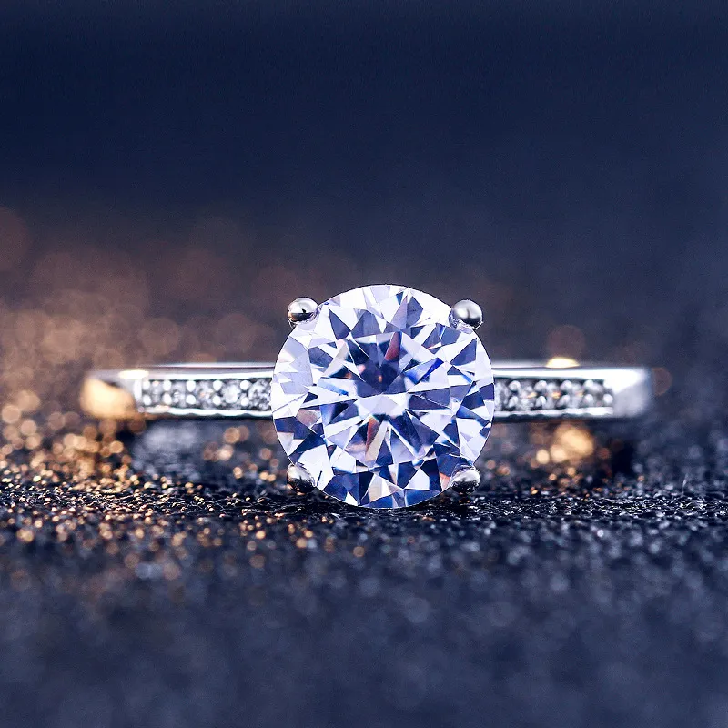 Bague de fiançailles Moissanite de style antique en argent 925