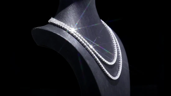 La vraie chaîne de tennis de Moissanite a passé le testeur de diamant 2mm 3mm 4mm 5mm Vvs la chaîne de bijoux de diamant de Moissanite en gros