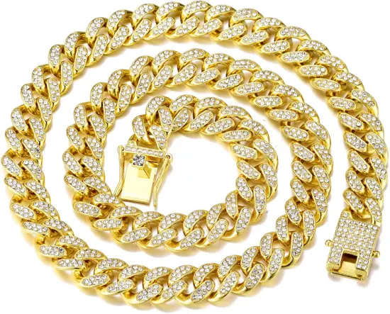 Bijoux Hip Hop Moissanite 3 rangées 4 rangées 15mm 18mm 20mm diamant glacé chaîne à maillons cubains Moissanite